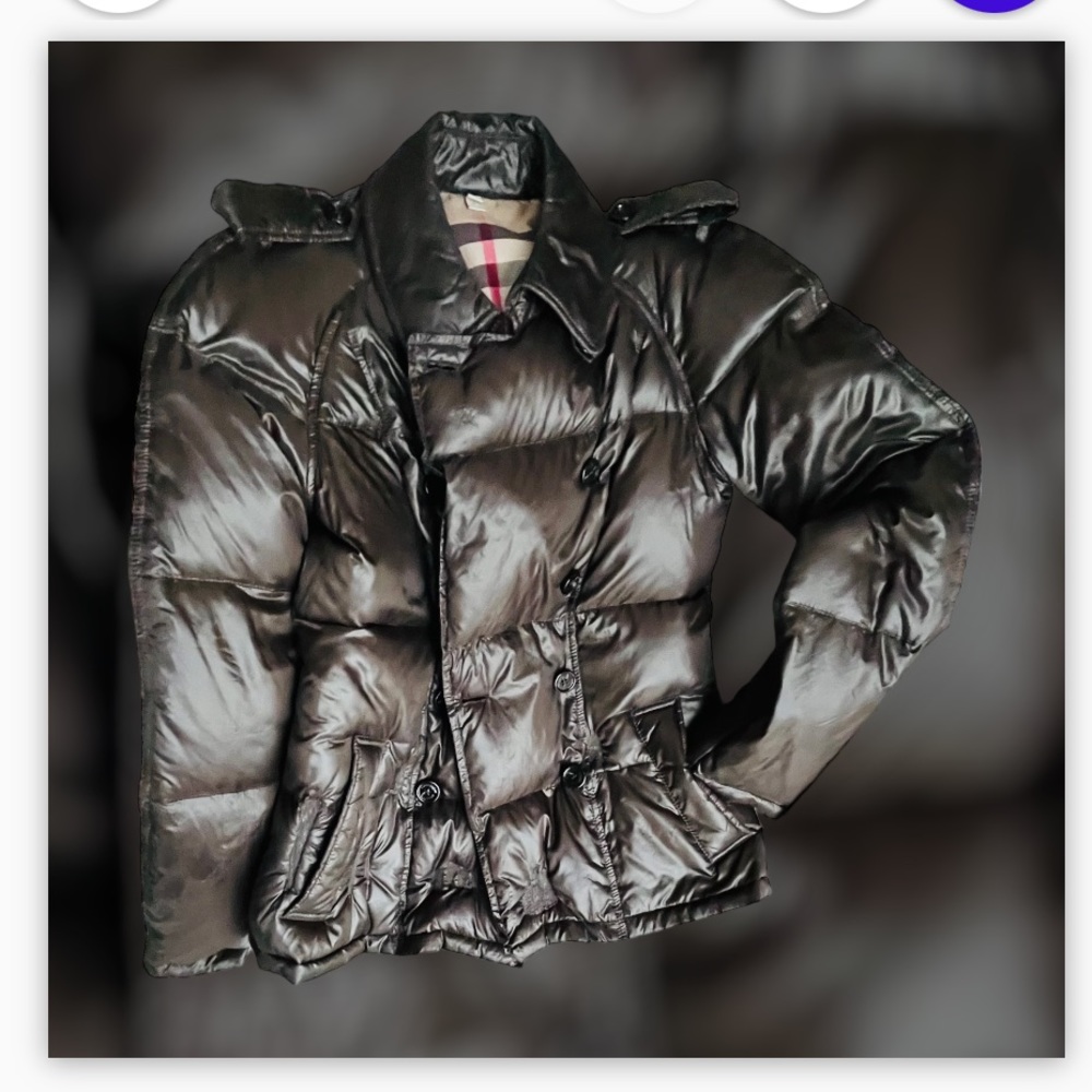 Burberry London Shiny Brown Down PufferJacket Size 2